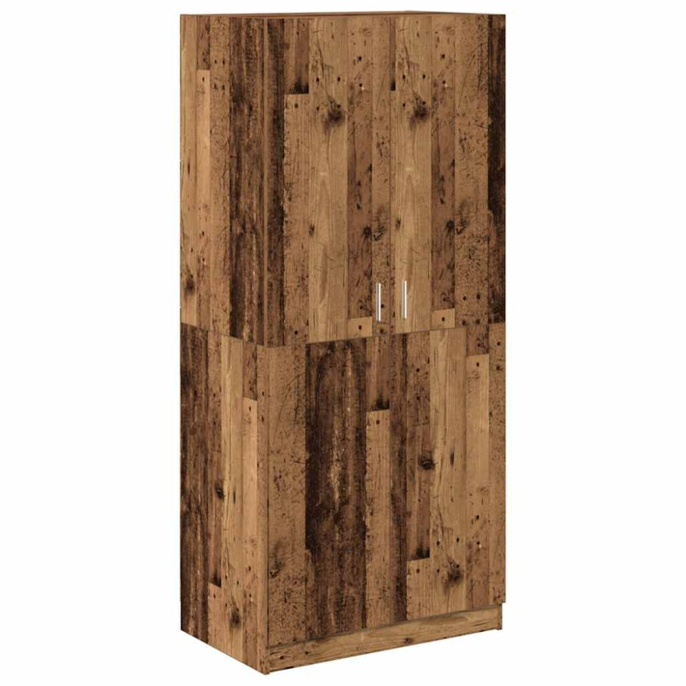 Produktbild för Garderob åldrat trä 80x52x180 cm konstruerat trä