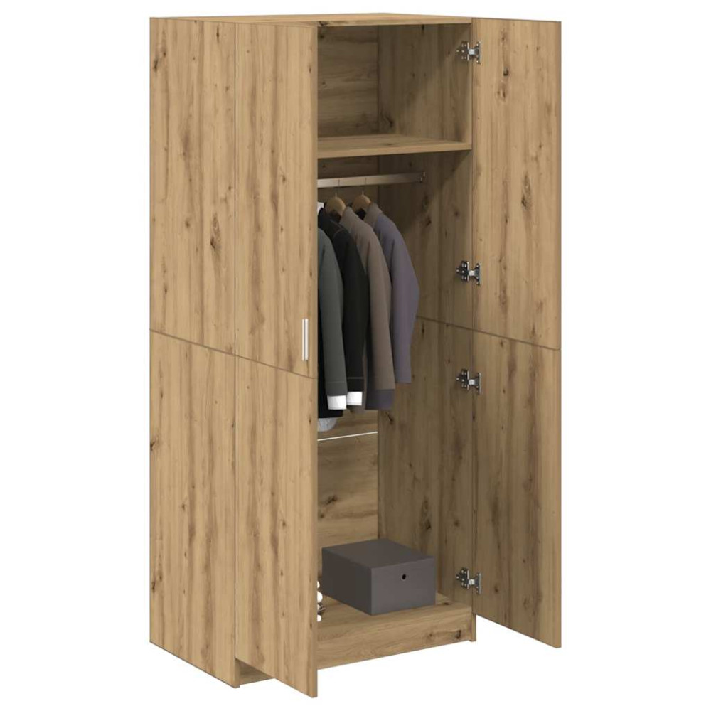 Produktbild för Garderob hantverksmässig ek 80x52x180 cm konstruerat trä