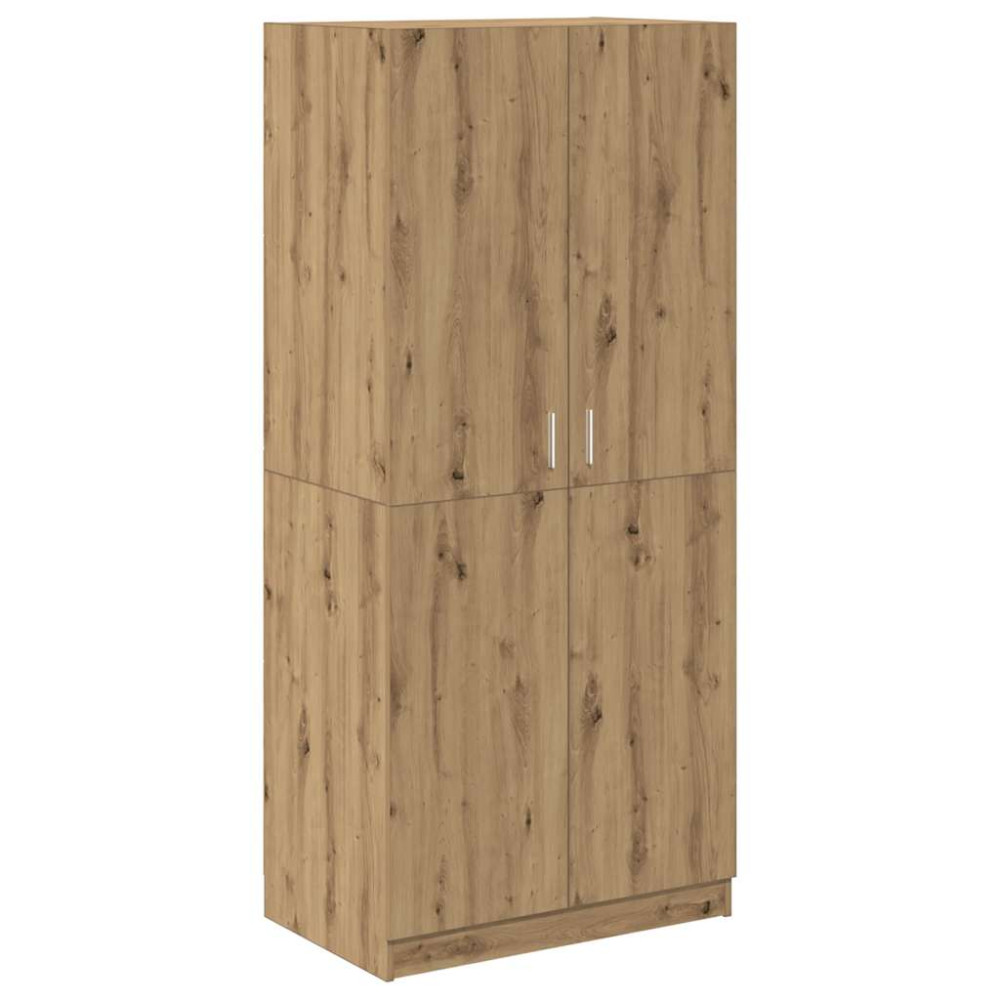 Produktbild för Garderob hantverksmässig ek 80x52x180 cm konstruerat trä