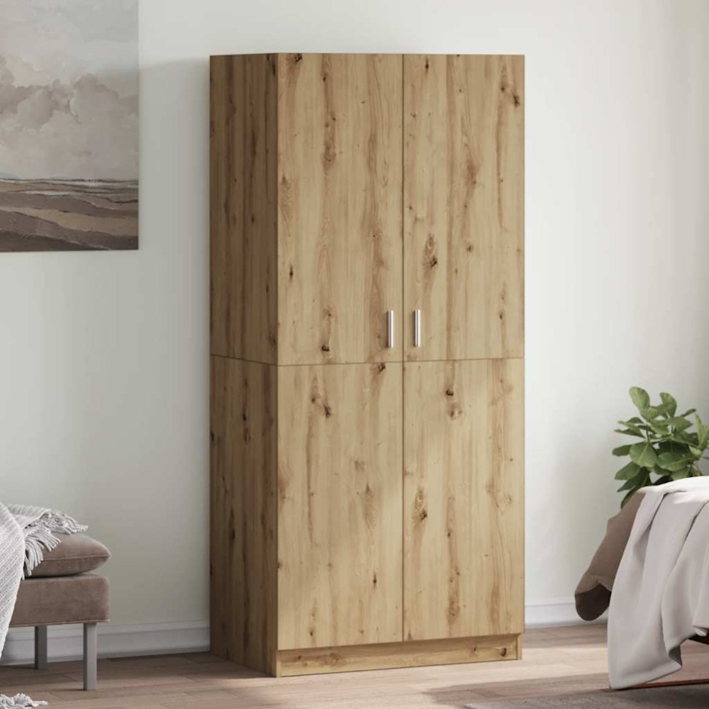 Produktbild för Garderob hantverksmässig ek 80x52x180 cm konstruerat trä