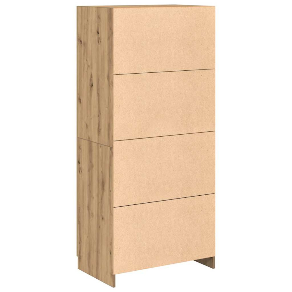 Produktbild för Garderob hantverksmässig ek 80x52x180 cm konstruerat trä