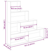 Produktbild för Bokhylla hantverksmässig ek 157x24x160 cm konstruerat trä