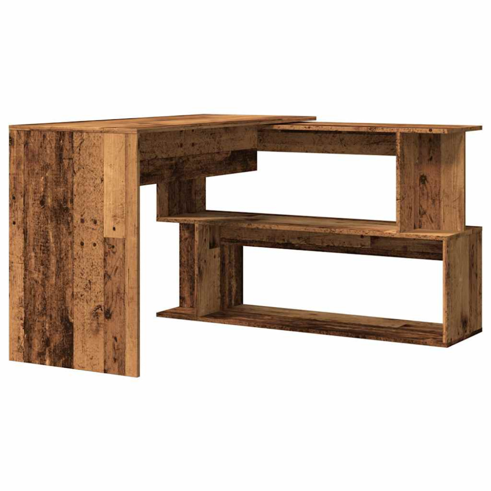 Produktbild för Hörnskrivbord gammalt trä 200,5x50x76 cm konstruerat trä