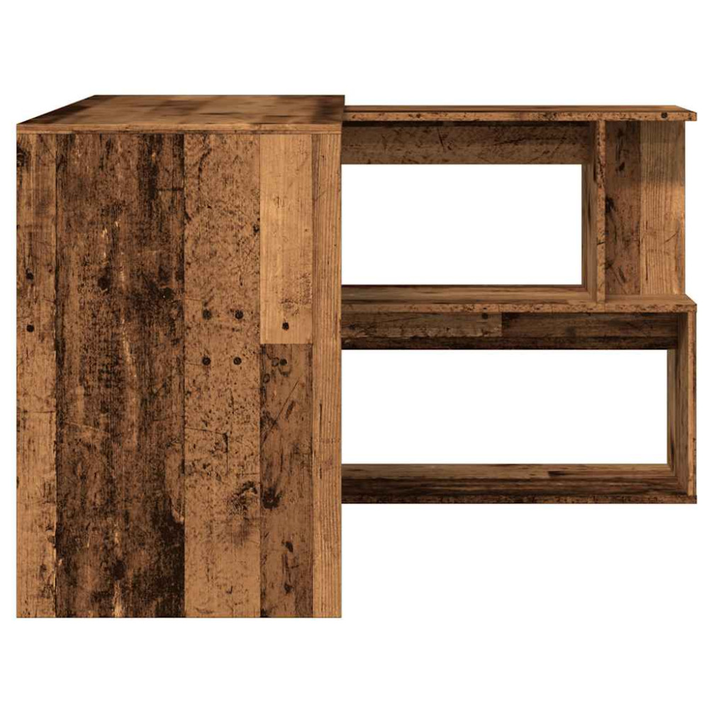 Produktbild för Hörnskrivbord gammalt trä 200,5x50x76 cm konstruerat trä
