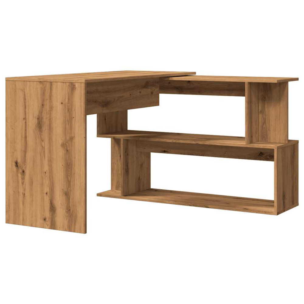 Produktbild för Hörnskrivbord hantverksmässig ek 200,5x50x76 cm konstruerat trä