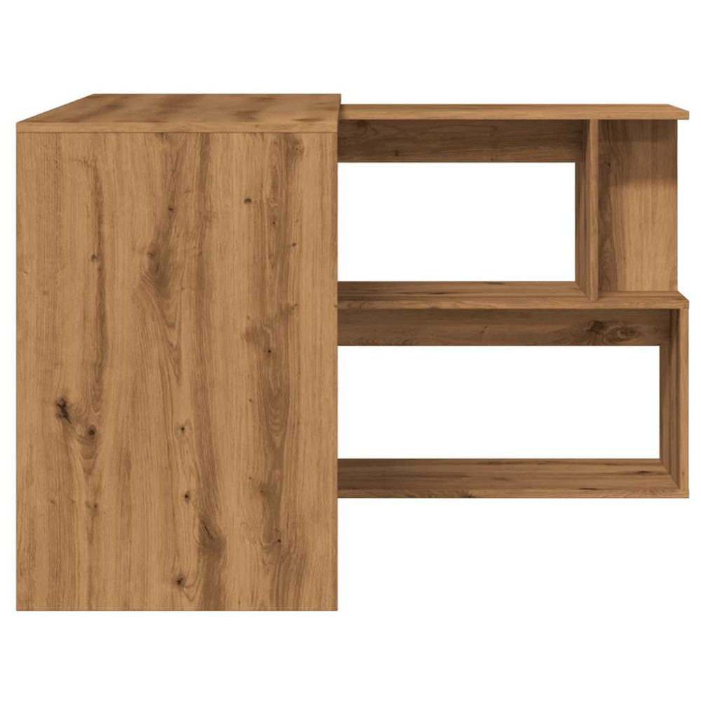 Produktbild för Hörnskrivbord hantverksmässig ek 200,5x50x76 cm konstruerat trä