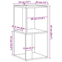 Produktbild för Hörnskåp gammalt trä 33x33x67 cm konstruerat trä