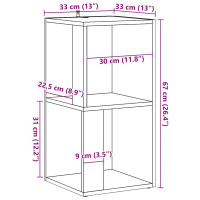 Produktbild för Hörnskåp hantverksmässig ek 33x33x67 cm konstruerat trä