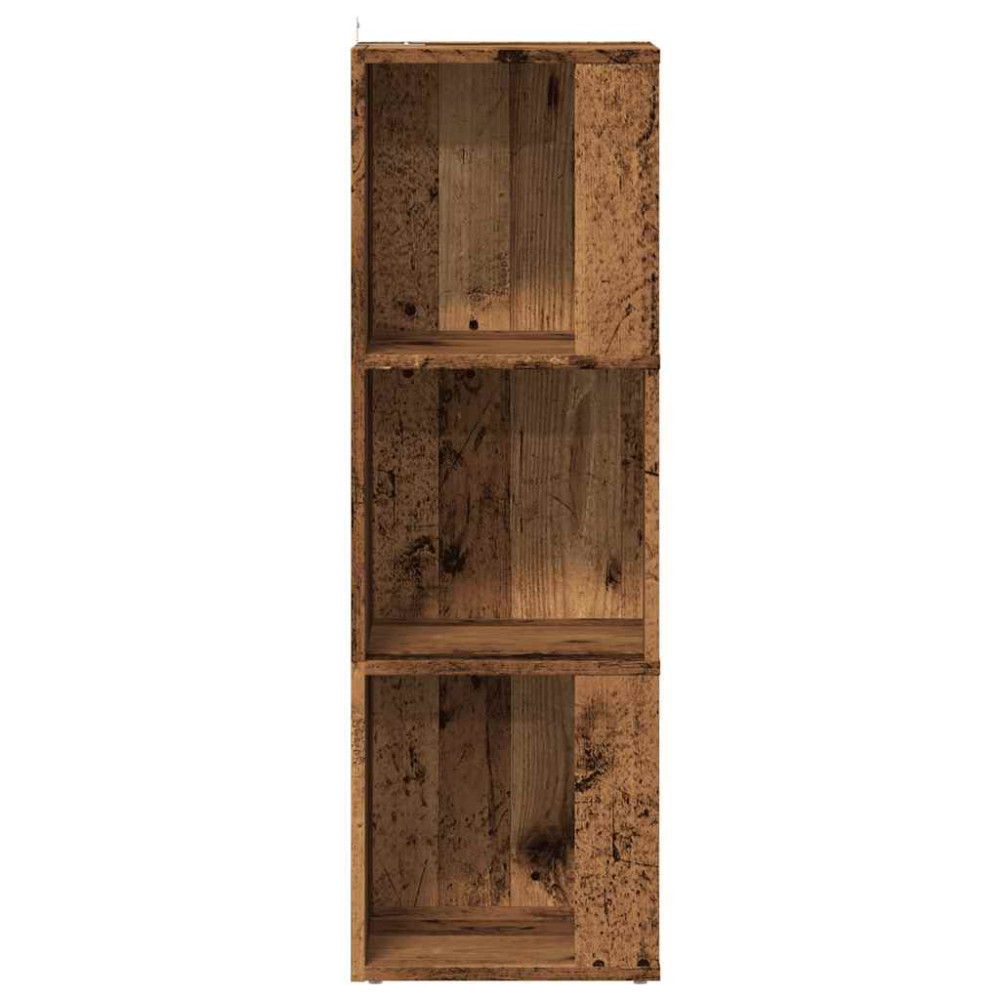 Produktbild för Hörnskåp gammalt trä 33x33x100 cm konstruerat trä