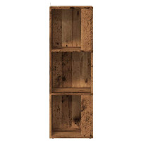 Produktbild för Hörnskåp gammalt trä 33x33x100 cm konstruerat trä