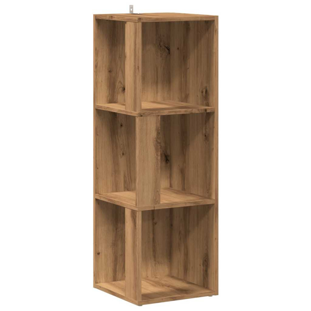 Produktbild för Hörnskåp hantverksmässig ek 33x33x100 cm konstruerat trä