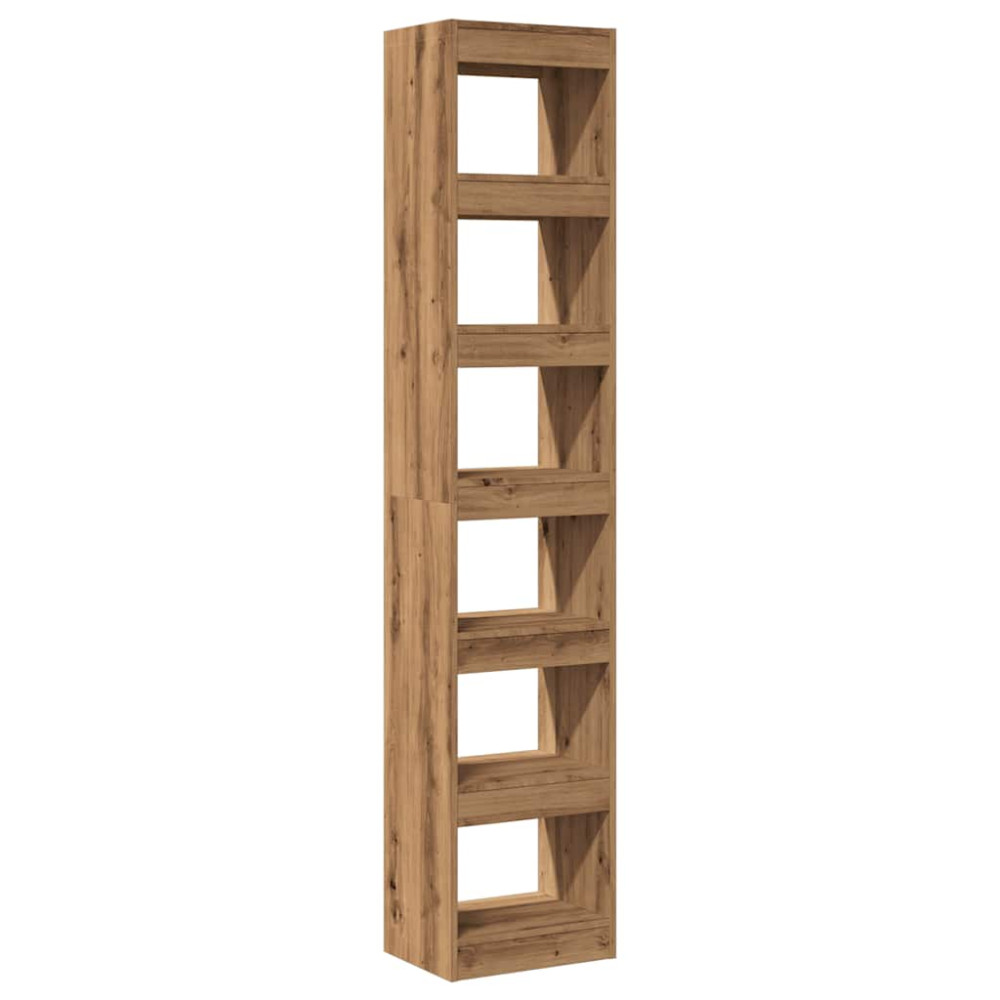 Produktbild för Bokhylla/rumsavdelare hantverksmässig ek 40x30x198 cm