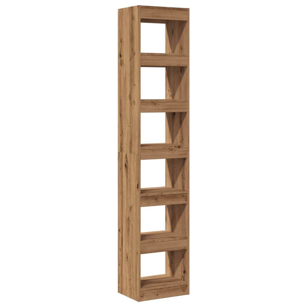 Produktbild för Bokhylla/rumsavdelare hantverksmässig ek 40x30x198 cm