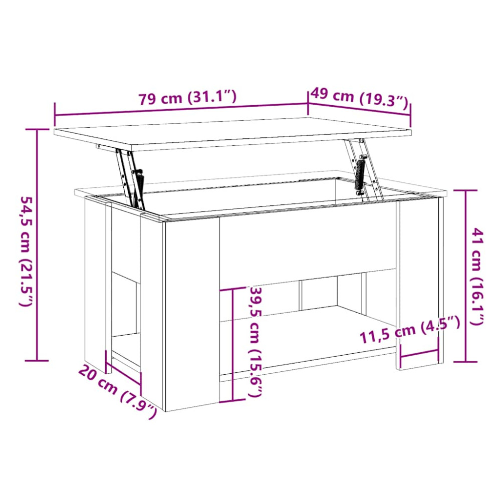 Produktbild för Soffbord gammalt trä 79x49x41 cm konstruerat trä