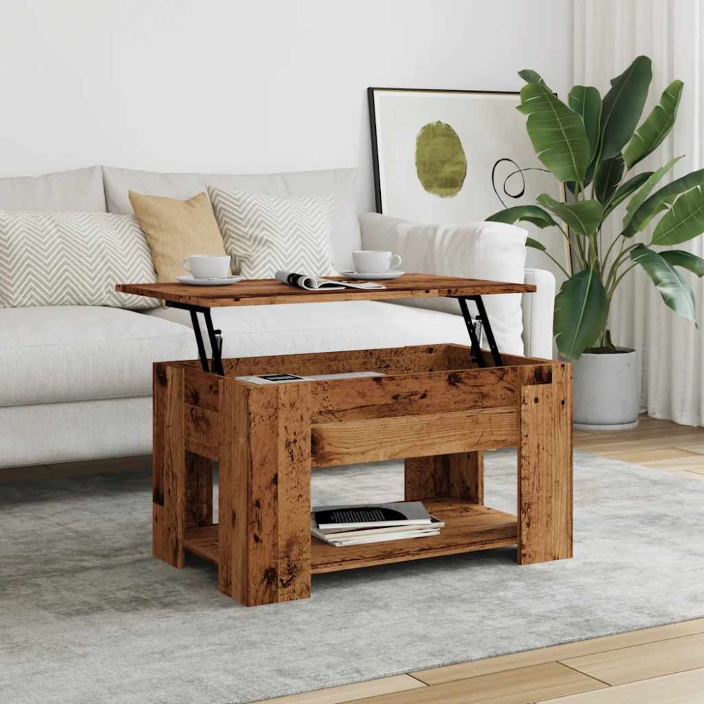 Produktbild för Soffbord gammalt trä 79x49x41 cm konstruerat trä
