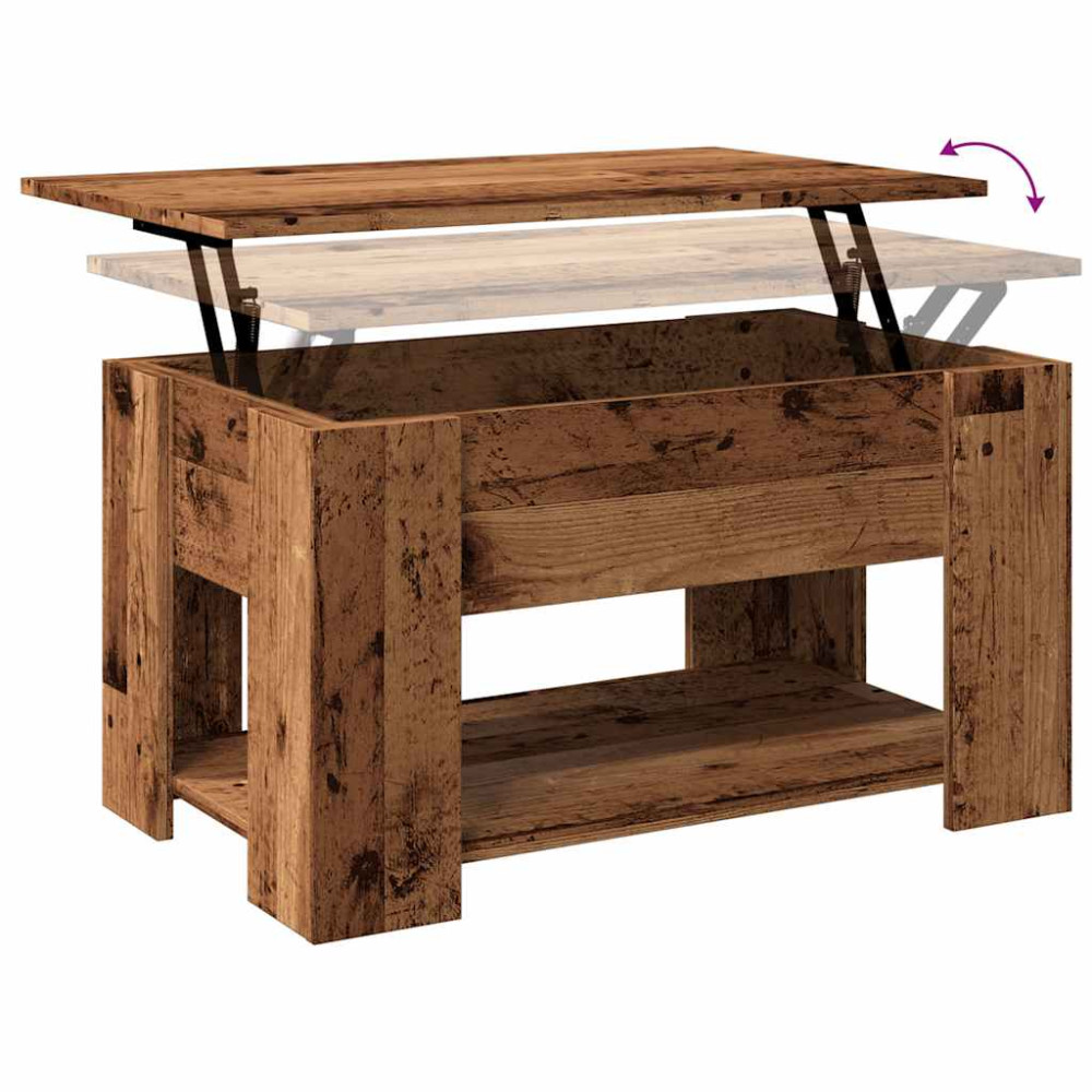 Produktbild för Soffbord gammalt trä 79x49x41 cm konstruerat trä