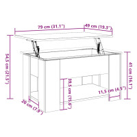 Produktbild för Soffbord hantverksmässig ek 79x49x41 cm konstruerat trä