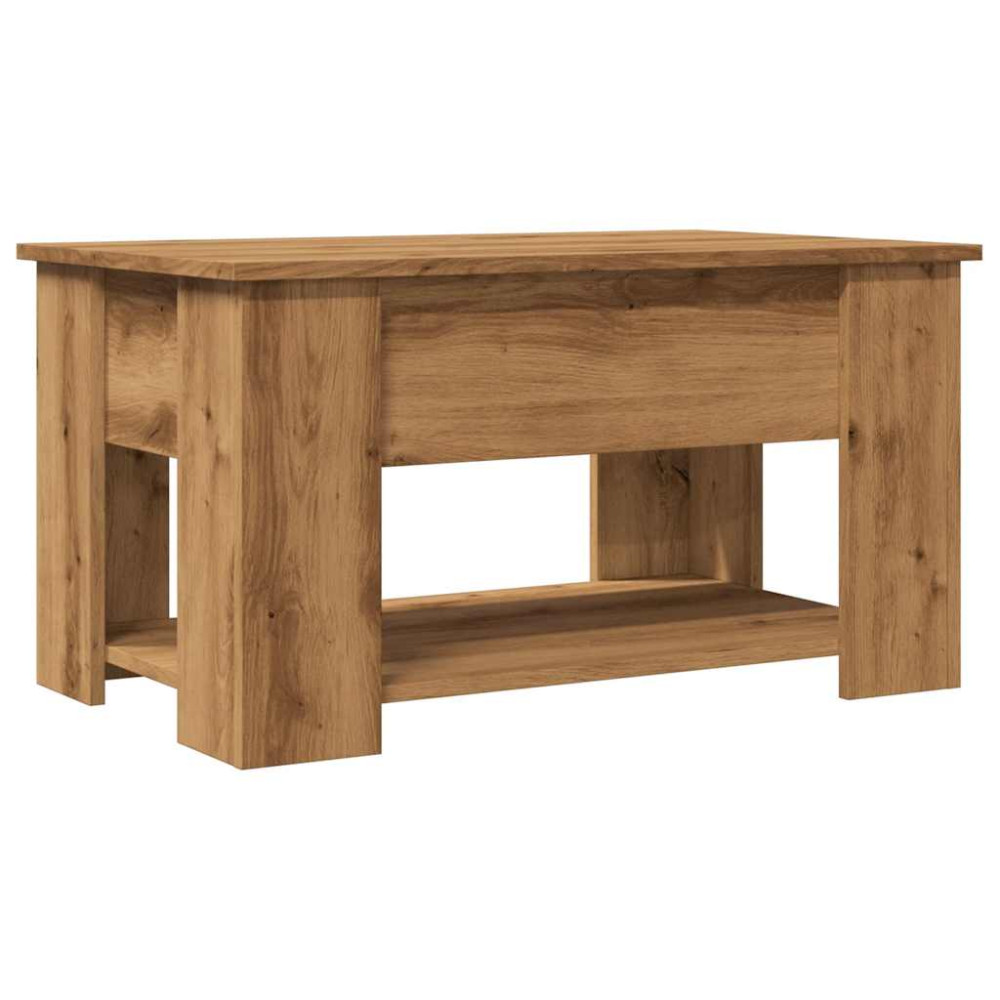 Produktbild för Soffbord hantverksmässig ek 79x49x41 cm konstruerat trä