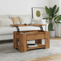 Produktbild för Soffbord hantverksmässig ek 79x49x41 cm konstruerat trä