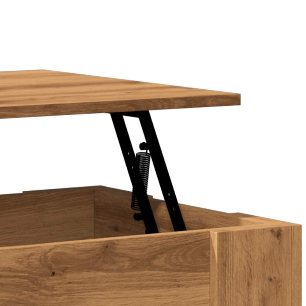 Produktbild för Soffbord hantverksmässig ek 79x49x41 cm konstruerat trä
