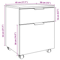 Produktbild för Arkivskåp med hjul gammalt trä 45x38x54 cm konstruerat trä