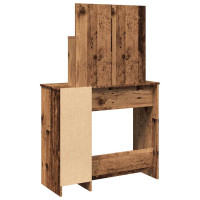 Produktbild för Sminkbord med spegel gammalt trä 86,5x35x136 cm