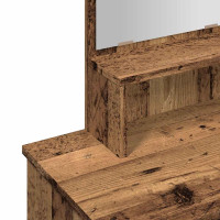 Produktbild för Sminkbord med spegel gammalt trä 86,5x35x136 cm