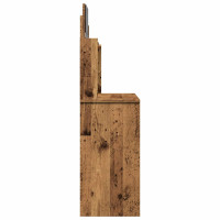 Produktbild för Sminkbord med spegel gammalt trä 96x39x142 cm