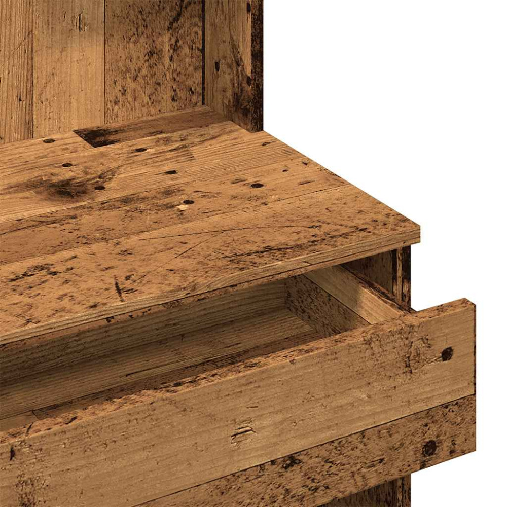 Produktbild för Sminkbord med spegel gammalt trä 96x39x142 cm