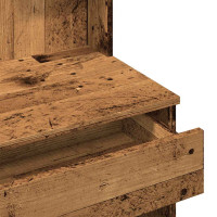 Produktbild för Sminkbord med spegel gammalt trä 96x39x142 cm