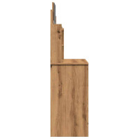 Produktbild för Sminkbord med spegel hantverksmässig ek 96x39x142 cm