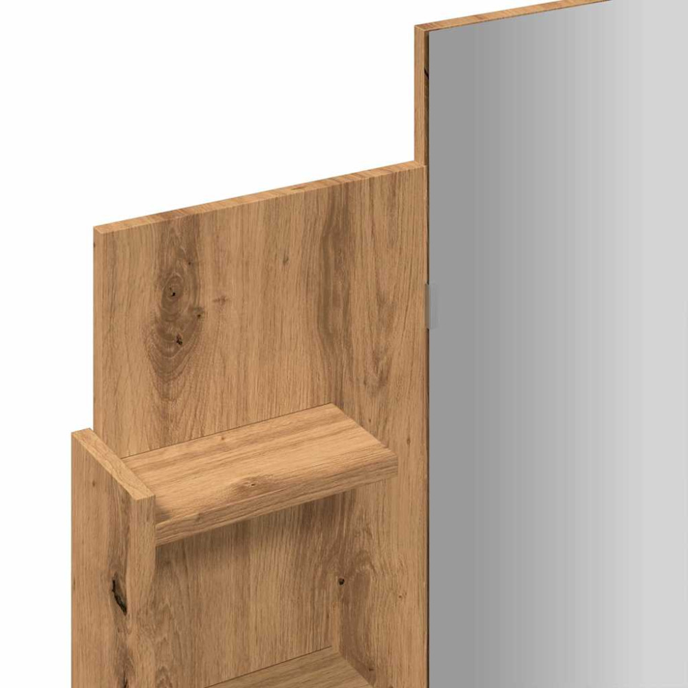 Produktbild för Sminkbord med spegel hantverksmässig ek 96x39x142 cm