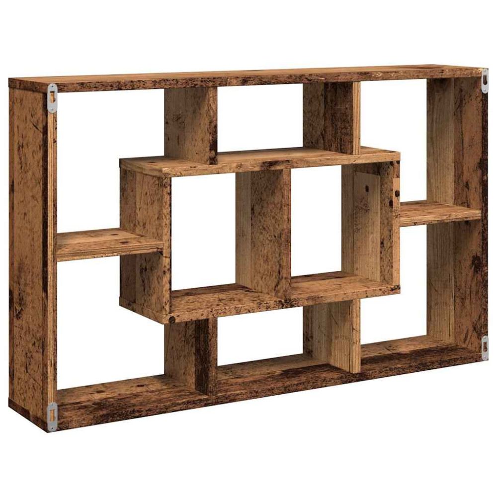 Produktbild för Vägghylla gammalt trä 85x16x52,5 cm konstruerat trä