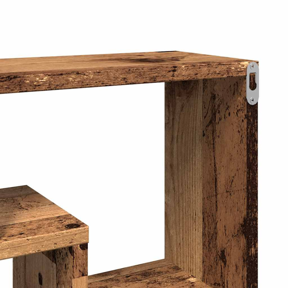 Produktbild för Vägghylla gammalt trä 85x16x52,5 cm konstruerat trä