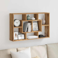 Produktbild för Vägghylla hantverksmässig ek 85x16x52,5 cm konstruerat trä