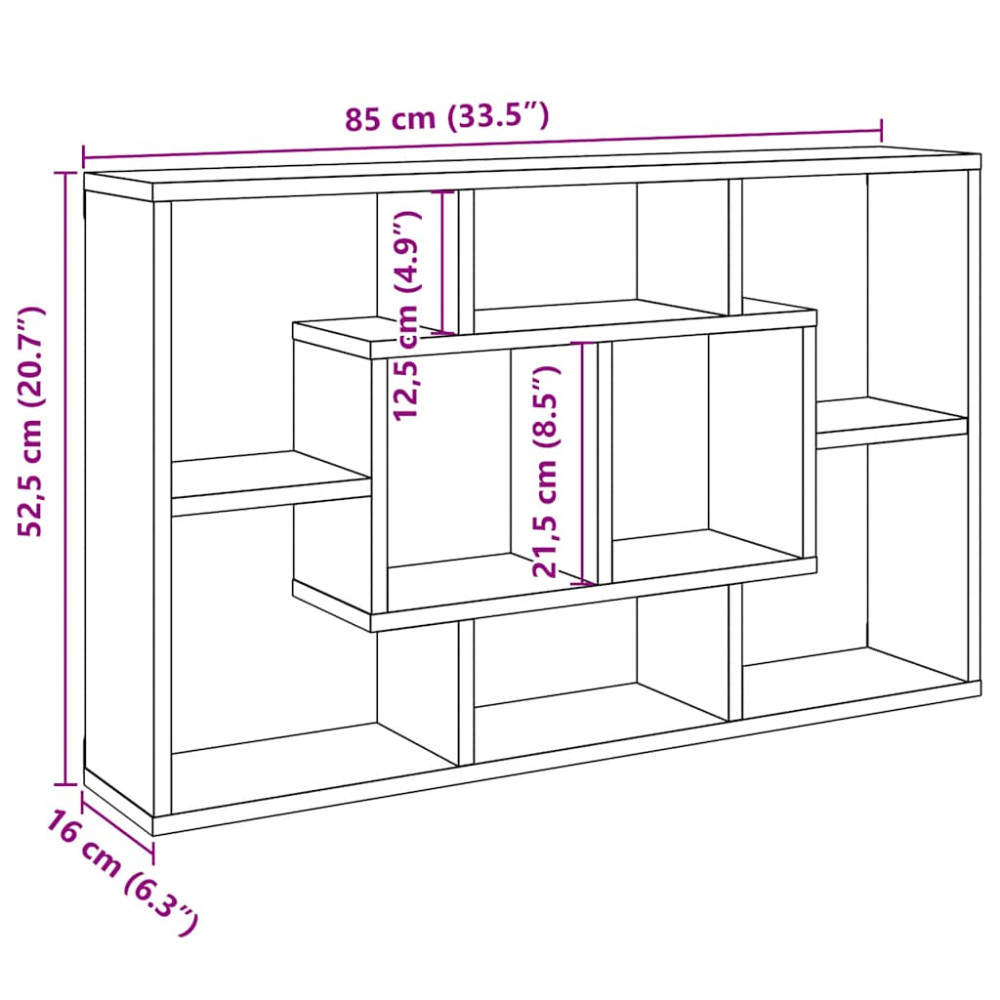 Produktbild för Vägghylla hantverksmässig ek 85x16x52,5 cm konstruerat trä