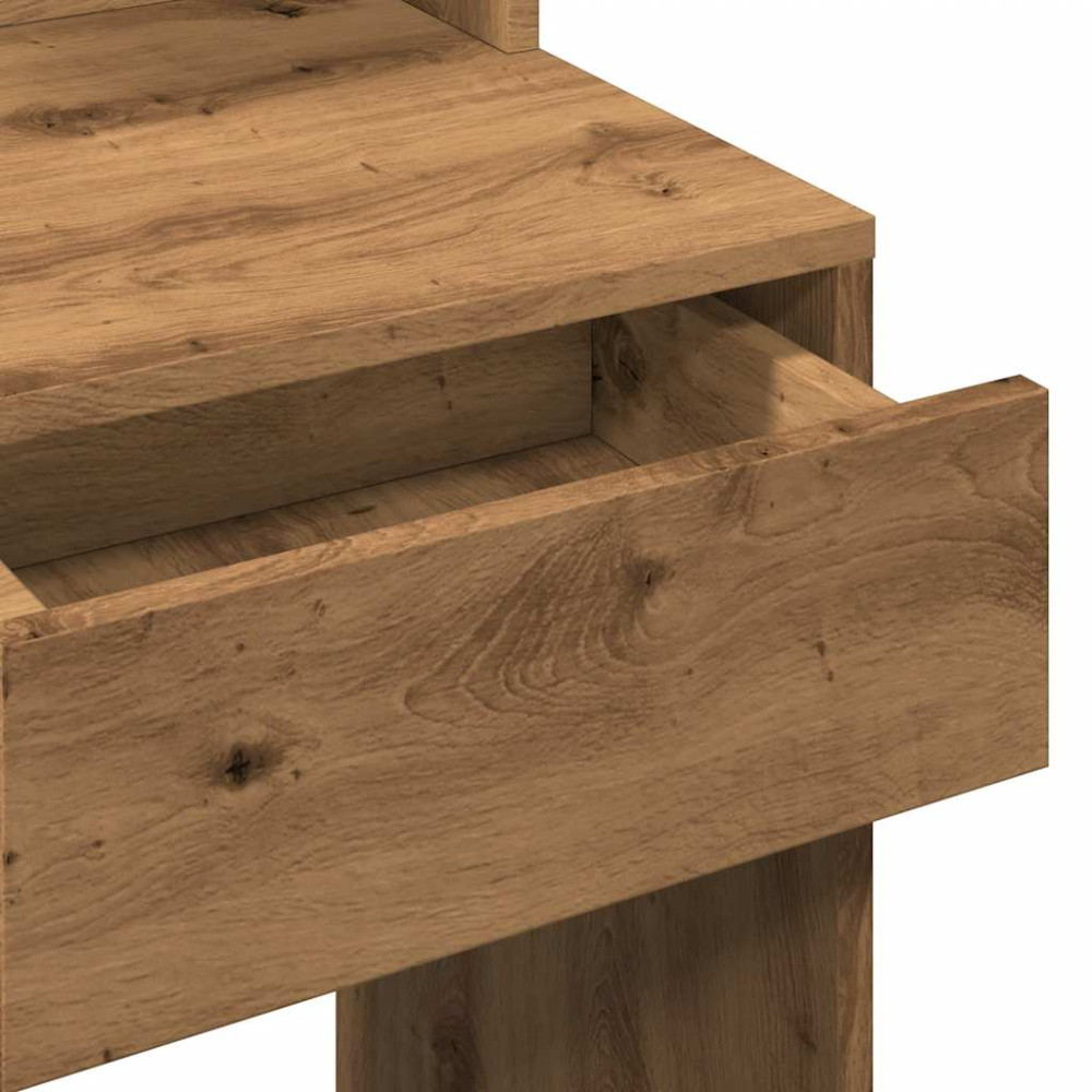 Produktbild för Sminkbord med LED Artisan Ek 74,5x40x141 cm