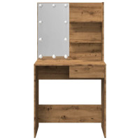 Produktbild för Sminkbord med LED Artisan Ek 74,5x40x141 cm