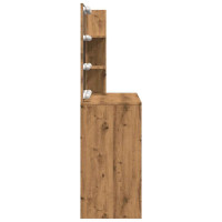 Produktbild för Sminkbord med LED Artisan Ek 74,5x40x141 cm