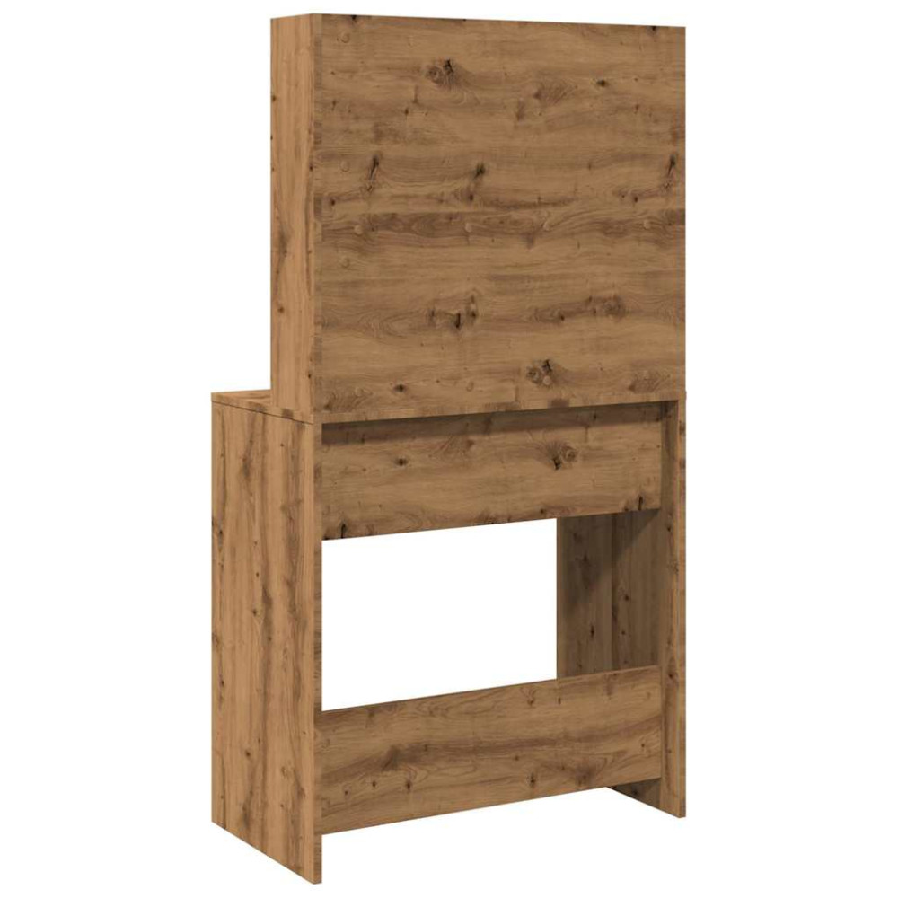 Produktbild för Sminkbord med LED Artisan Ek 74,5x40x141 cm