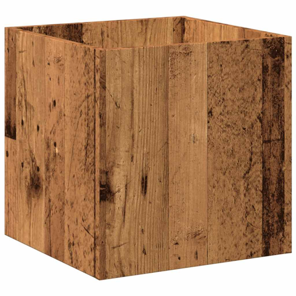 Produktbild för Planteringslåda gammalt trä 40x40x40 cm konstruerat trä