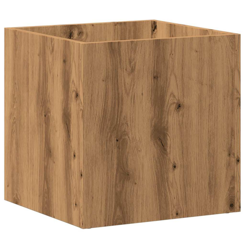Produktbild för Planteringslåda hantverksmässig ek 40x40x40 cm konstruerat trä