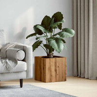 Produktbild för Planteringslåda hantverksmässig ek 40x40x40 cm konstruerat trä