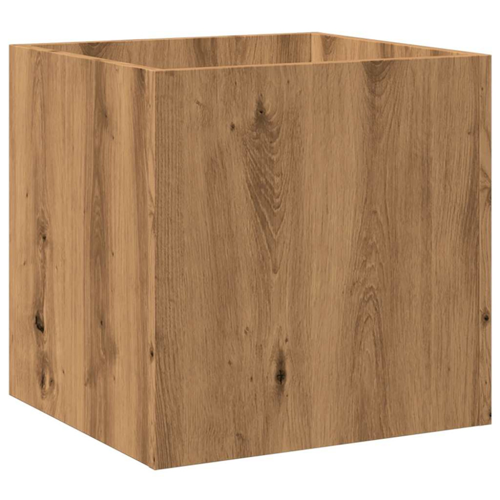 Produktbild för Planteringslåda hantverksmässig ek 40x40x40 cm konstruerat trä