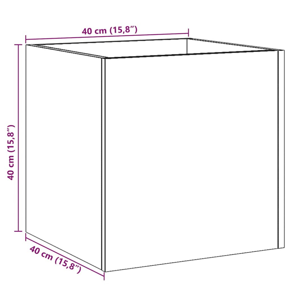 Produktbild för Planteringslåda hantverksmässig ek 40x40x40 cm konstruerat trä