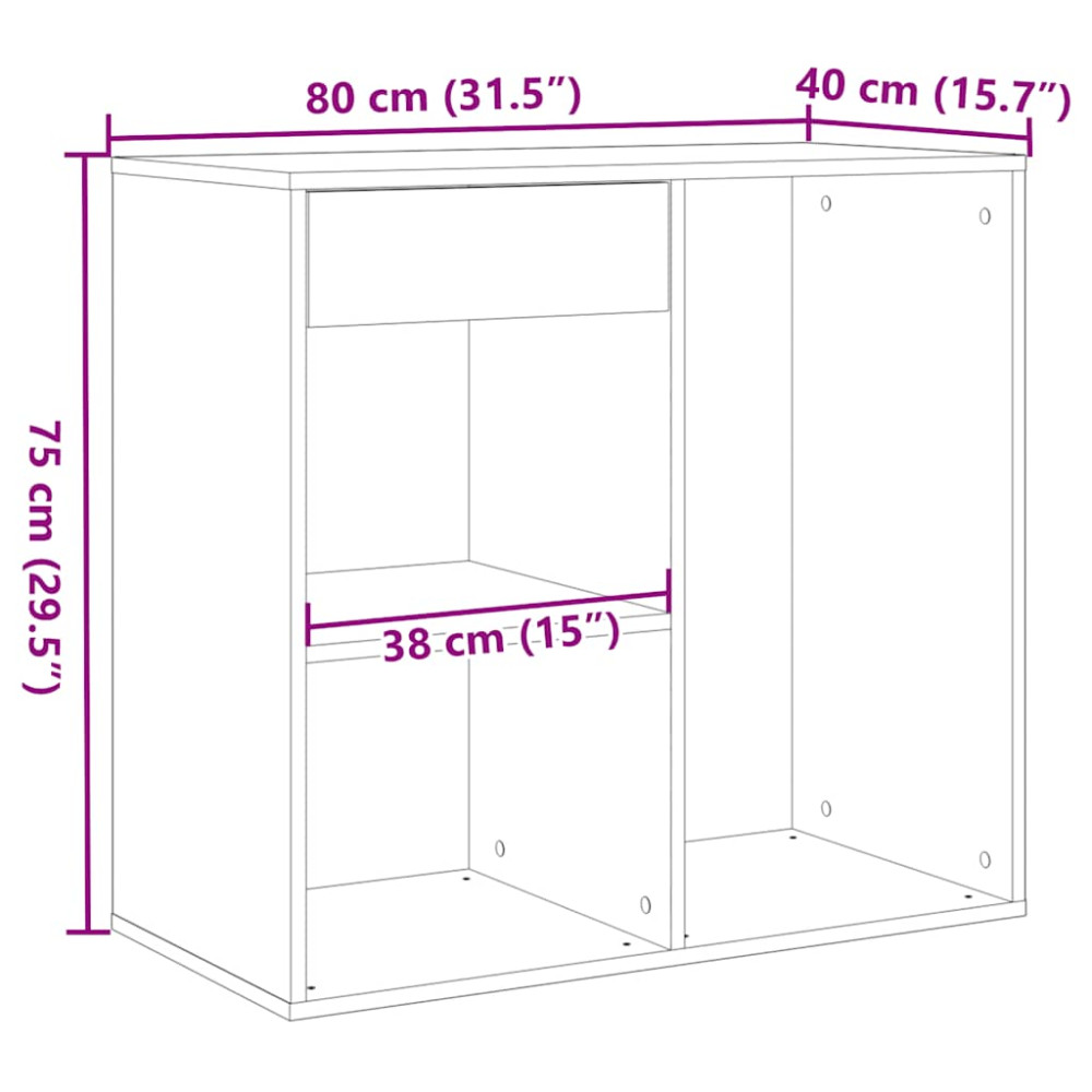 Produktbild för Kosmetiskt skåp gammalt trä 80x40x75 cm konstruerat trä