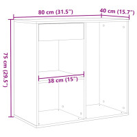 Produktbild för Kosmetiskt skåp gammalt trä 80x40x75 cm konstruerat trä