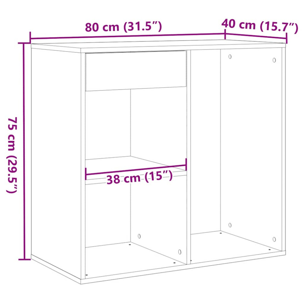 Produktbild för Kosmetiskt skåp hantverksmässig ek 80x40x75 cm konstruerat trä