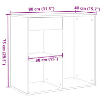 Produktbild för Kosmetiskt skåp hantverksmässig ek 80x40x75 cm konstruerat trä