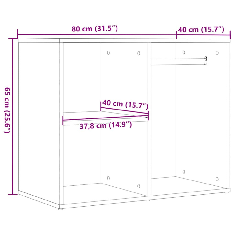 Produktbild för Förklädesskåp gammalt trä 80x40x65 cm konstruerat trä